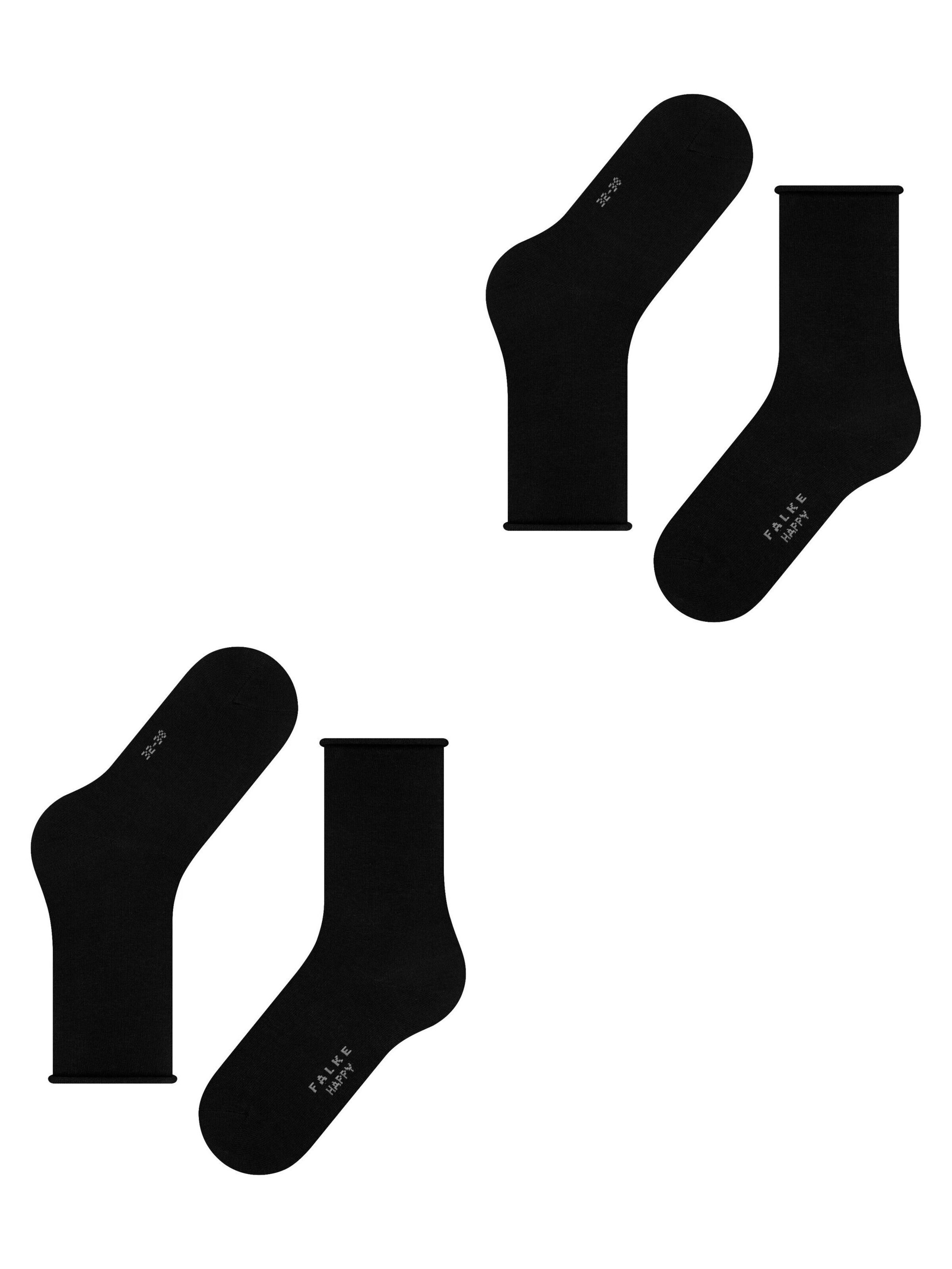 FALKE Socken 'Happy 2-Pack'‌ in Schwarz