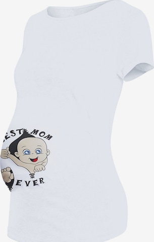 M.M.C. Shirt 'Best Mom Ever Umstandsshirt' in White: front