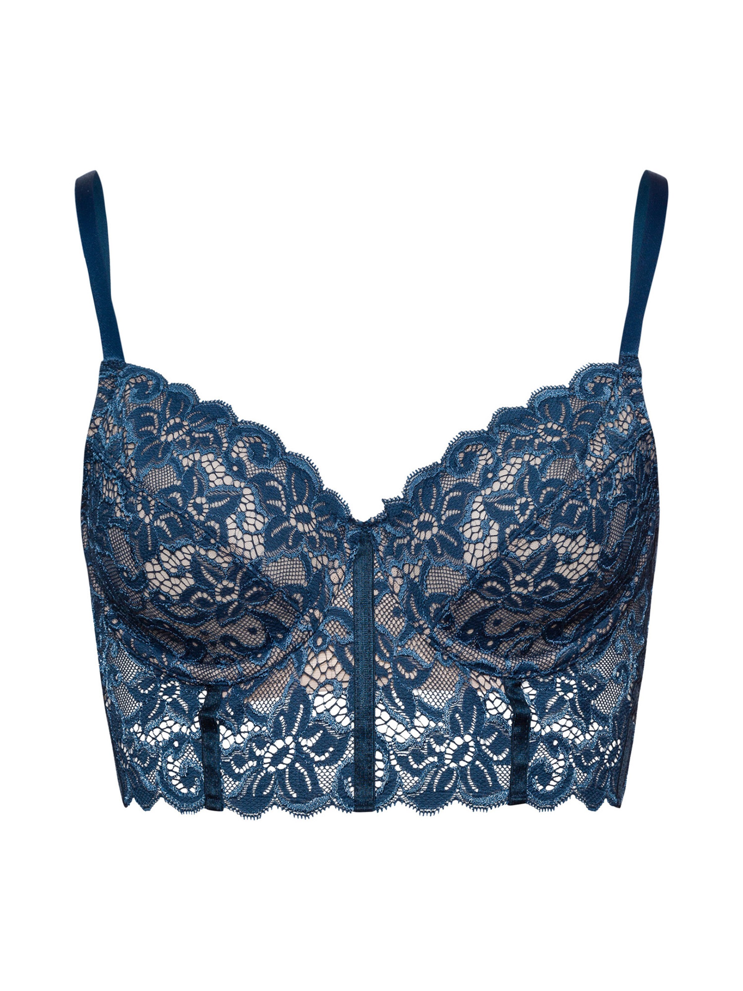 Hanro T-shirt Bra ' Marlene ' in Blue: front