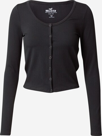 HOLLISTER Knit Cardigan in Black: front