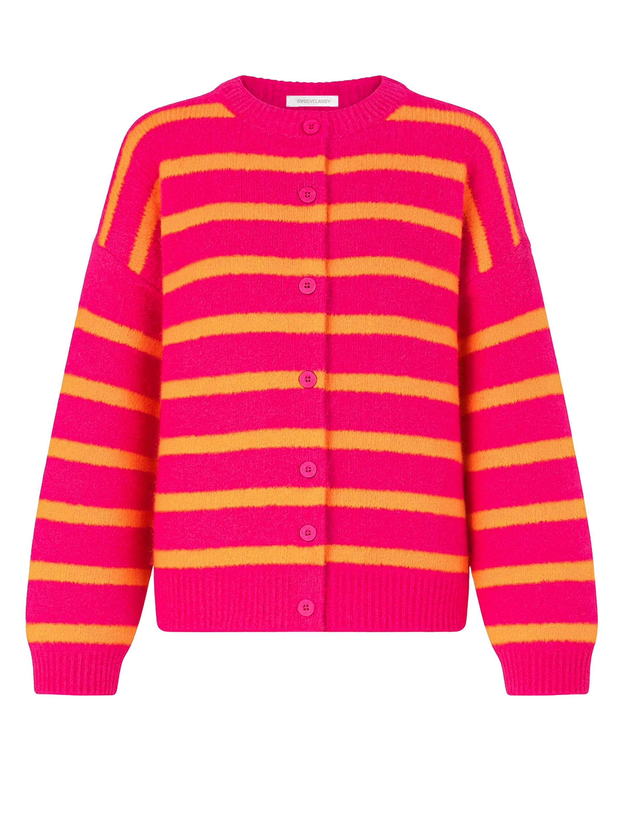 SASSYCLASSY Strickjacke‌‌‌‌‌‌‌ in Pink: Vorderseite