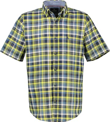 LERROS Karo-Halbarmhemd in Strukturqualität ' ' in Gelb: Vorderseite