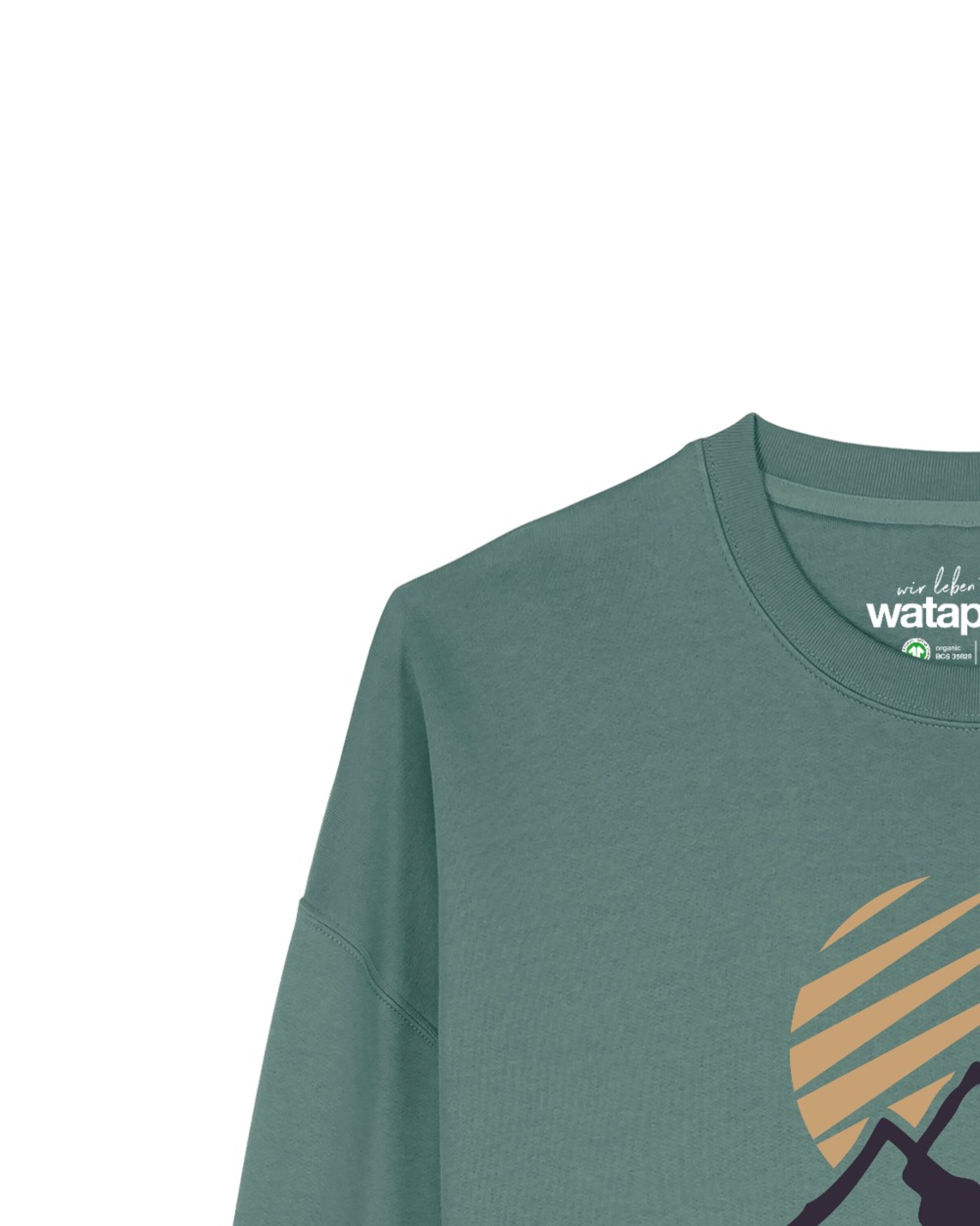 Watapparel Sweatshirt 'Mountain And Sun' in Grün