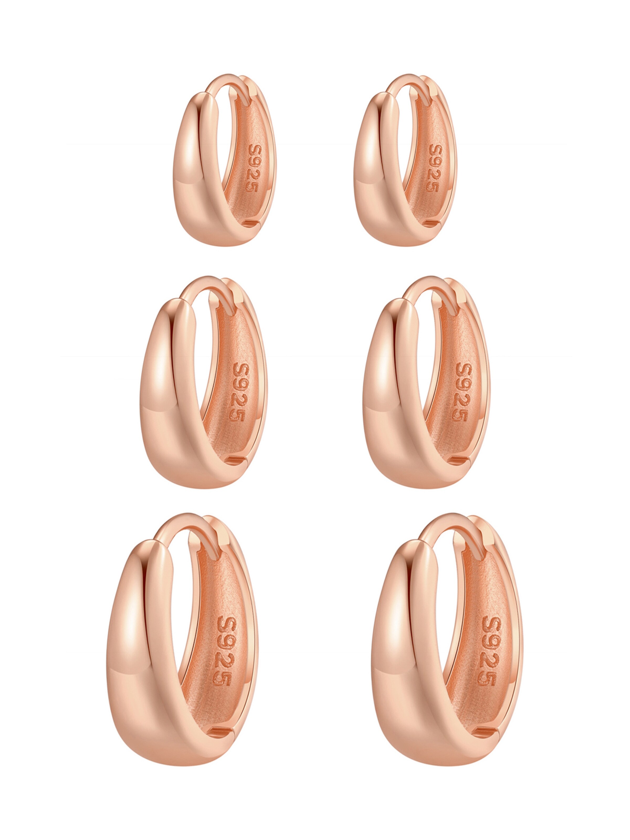 Hey Happiness - Pendientes 'Dome Trio' en oro: frente