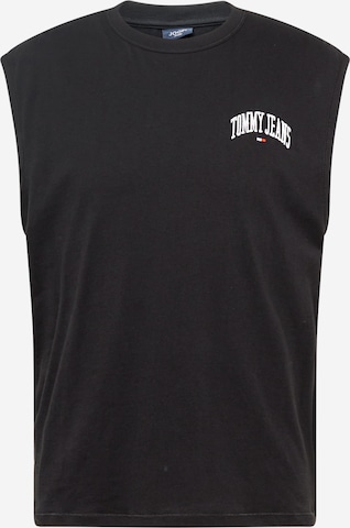 Tricou 'Varsity' de la Tommy Jeans pe negru: față