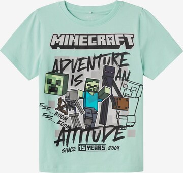 NAME IT Shirt 'Minecraft' in Blue: front