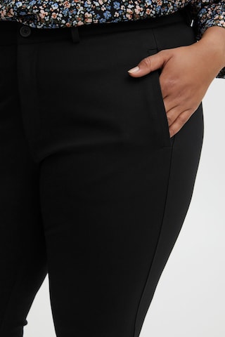 Fransa Curve Slimfit Chino hlače 'Plano' | črna barva