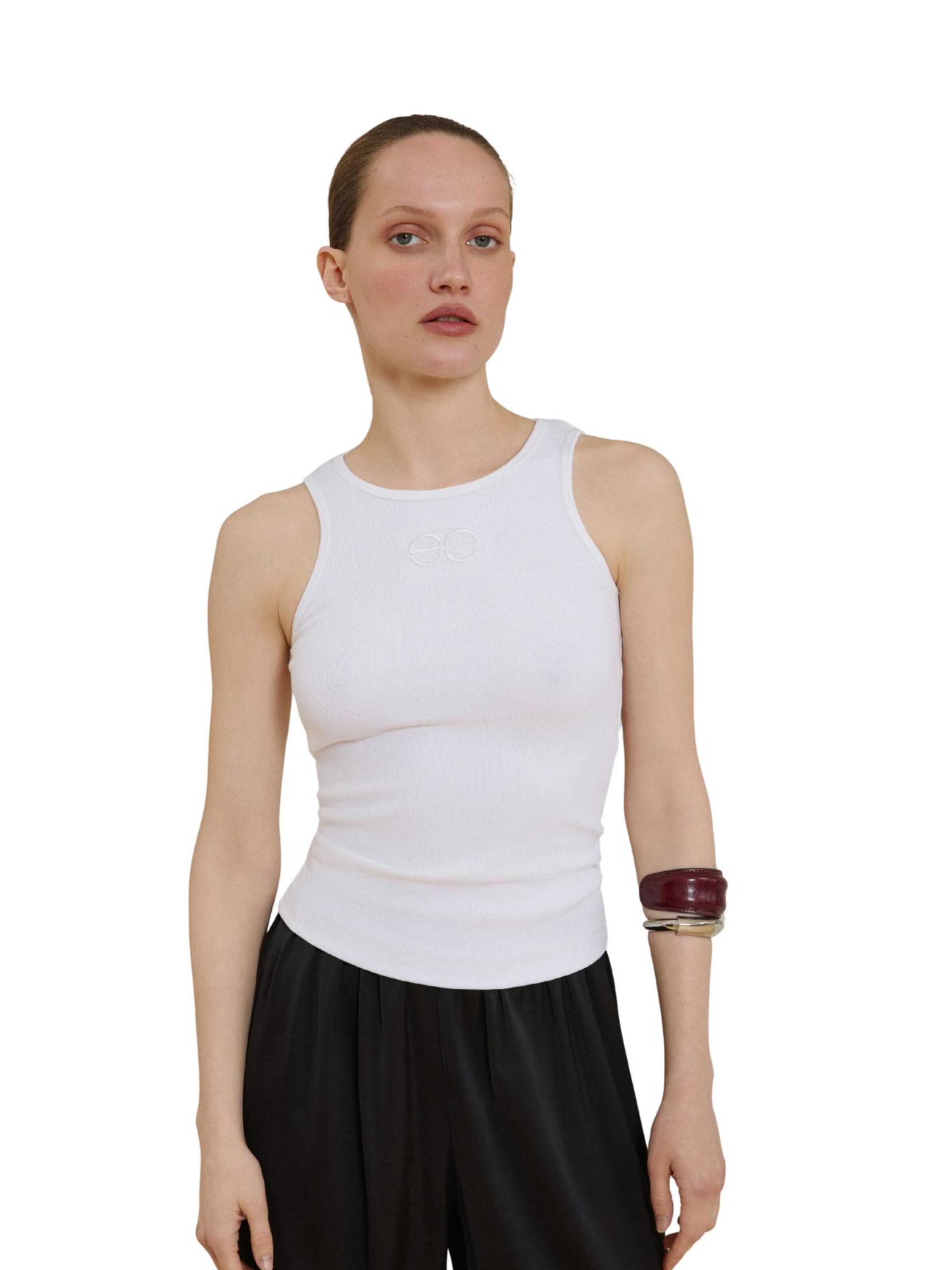 Estro Blouse in Wit: voorkant