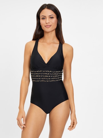 LASCANA Triangle Swimsuit in Black: front