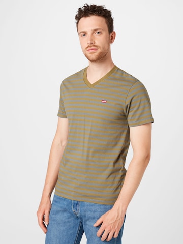 LEVI'S ® Shirt 'Housemark V Neck Tee' in Groen: voorkant