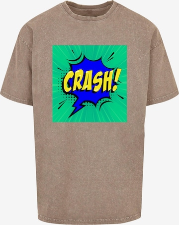 Merchcode T-Shirt 'Crash Comic' in Grün: predná strana