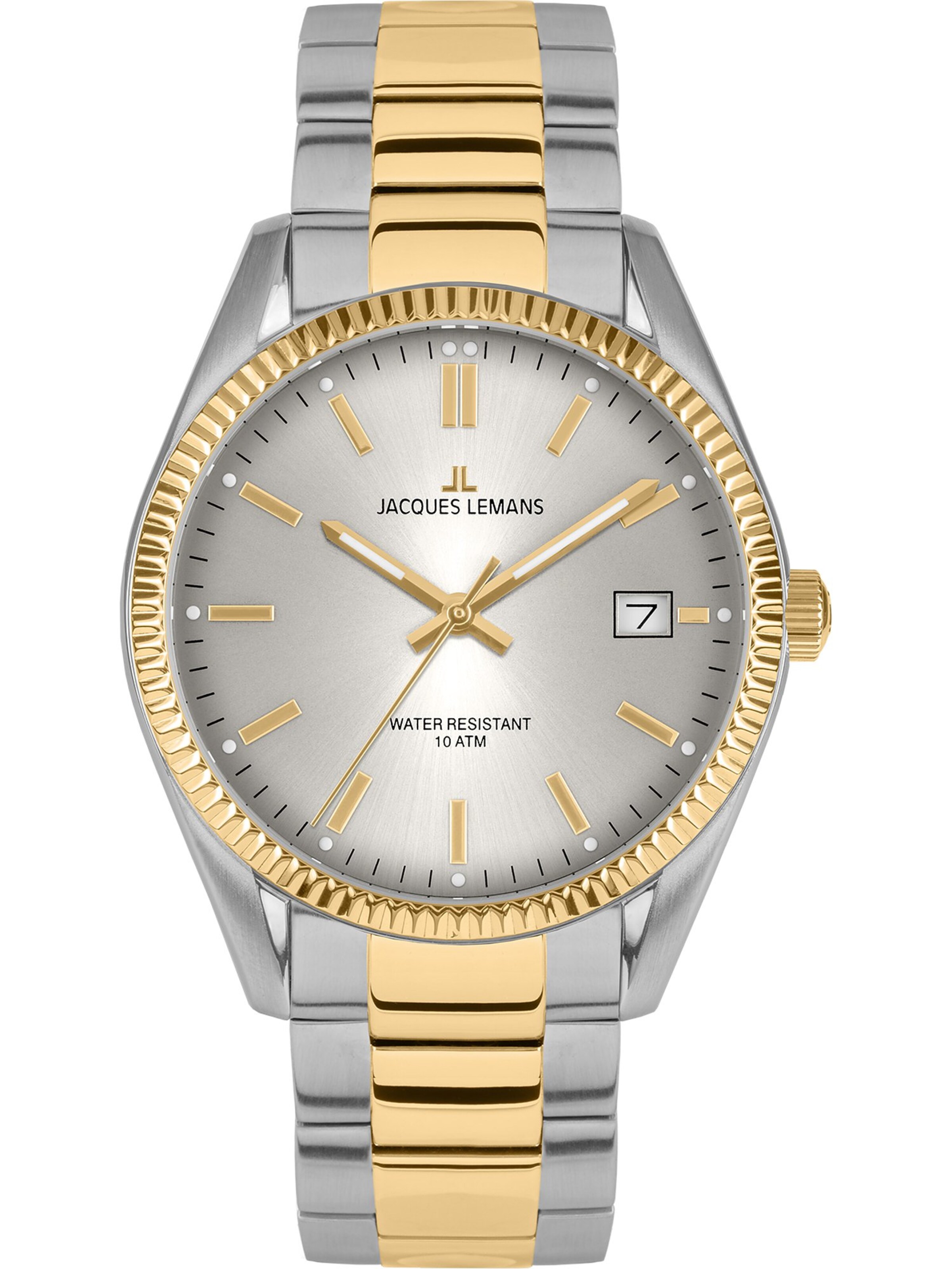 Jacques Lemans Analoguhr in Silber: Vorderseite