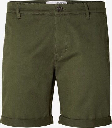 Pantalon chino SELECTED HOMME en vert : devant