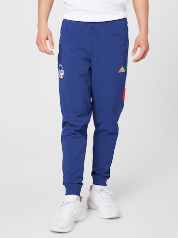 ADIDAS SPORTSWEAR - Tapered Calças de desporto 'Italy' em azul: frente