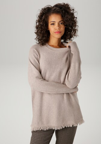 Aniston CASUAL Sweater in Beige: front