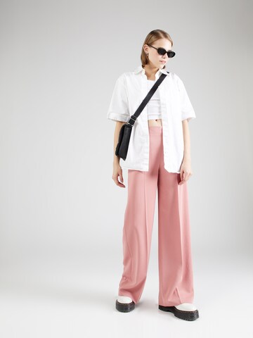 DRYKORN Wide leg Trousers with creases 'BEFORE' in Red