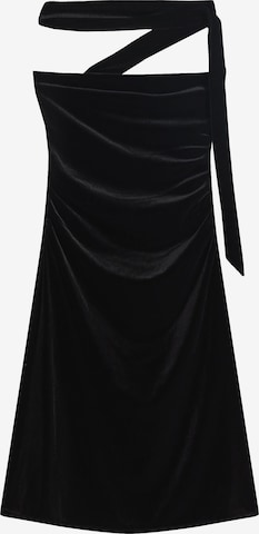 BershkaKoktel haljina - crna boja: prednji dio