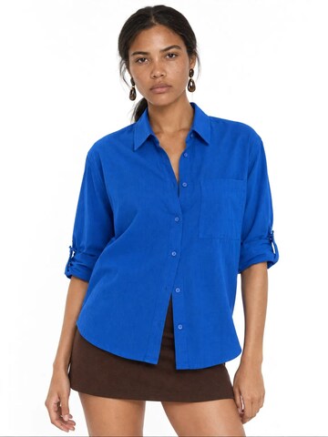 MixRay Blouse 'Hemden' in Blauw: voorkant