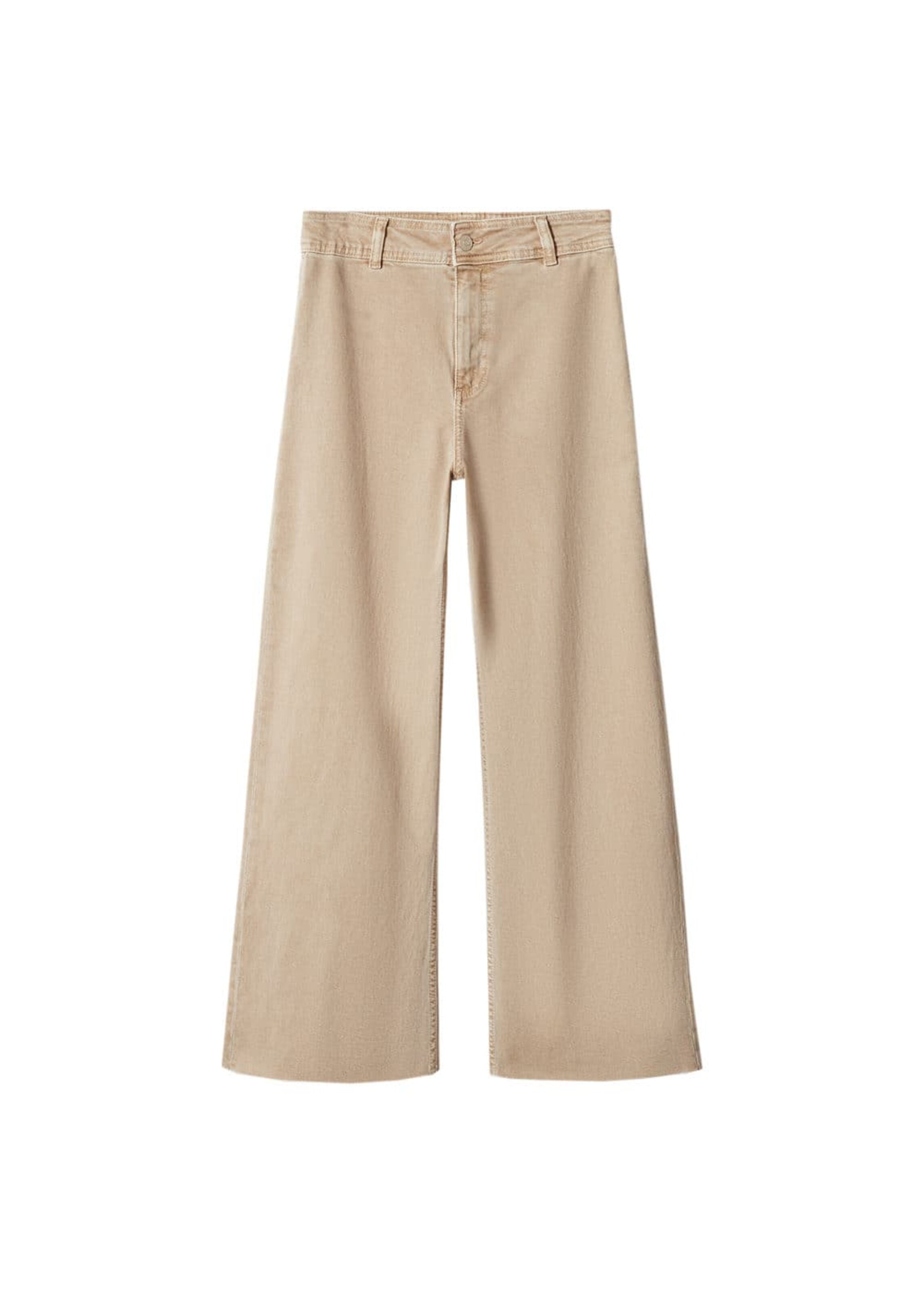 Wide leg Jeans 'Catherin' de la MANGO pe bej: față