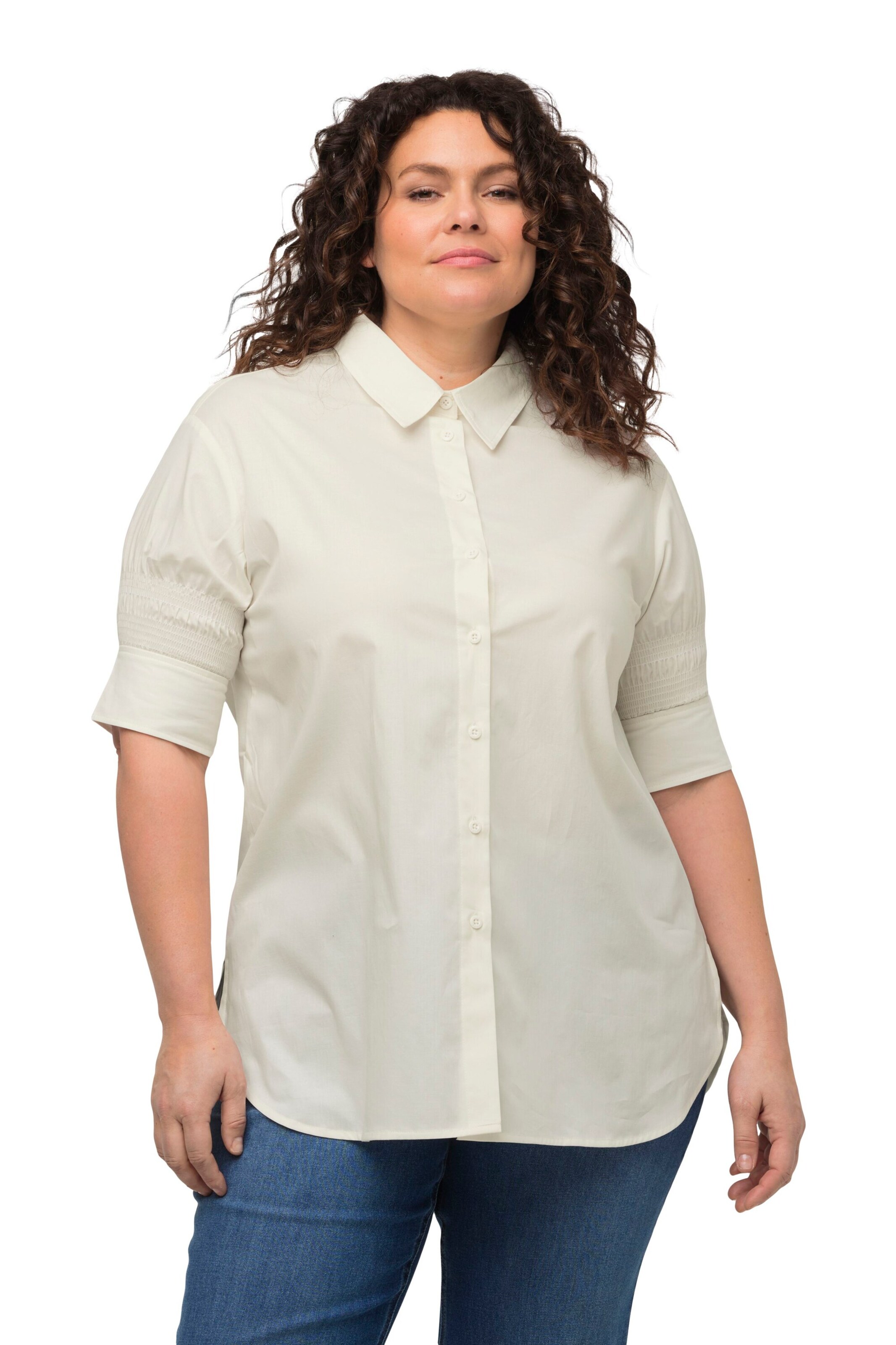 Ulla Popken Bluse in Beige: Vorderseite
