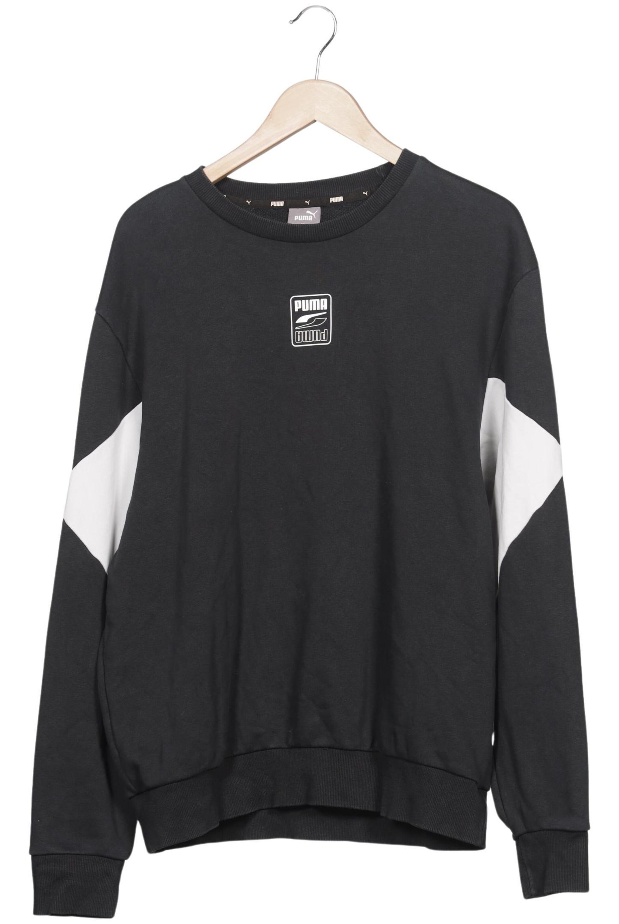 PUMA Sweatshirt & Zip-Up Hoodie in L in Black: front