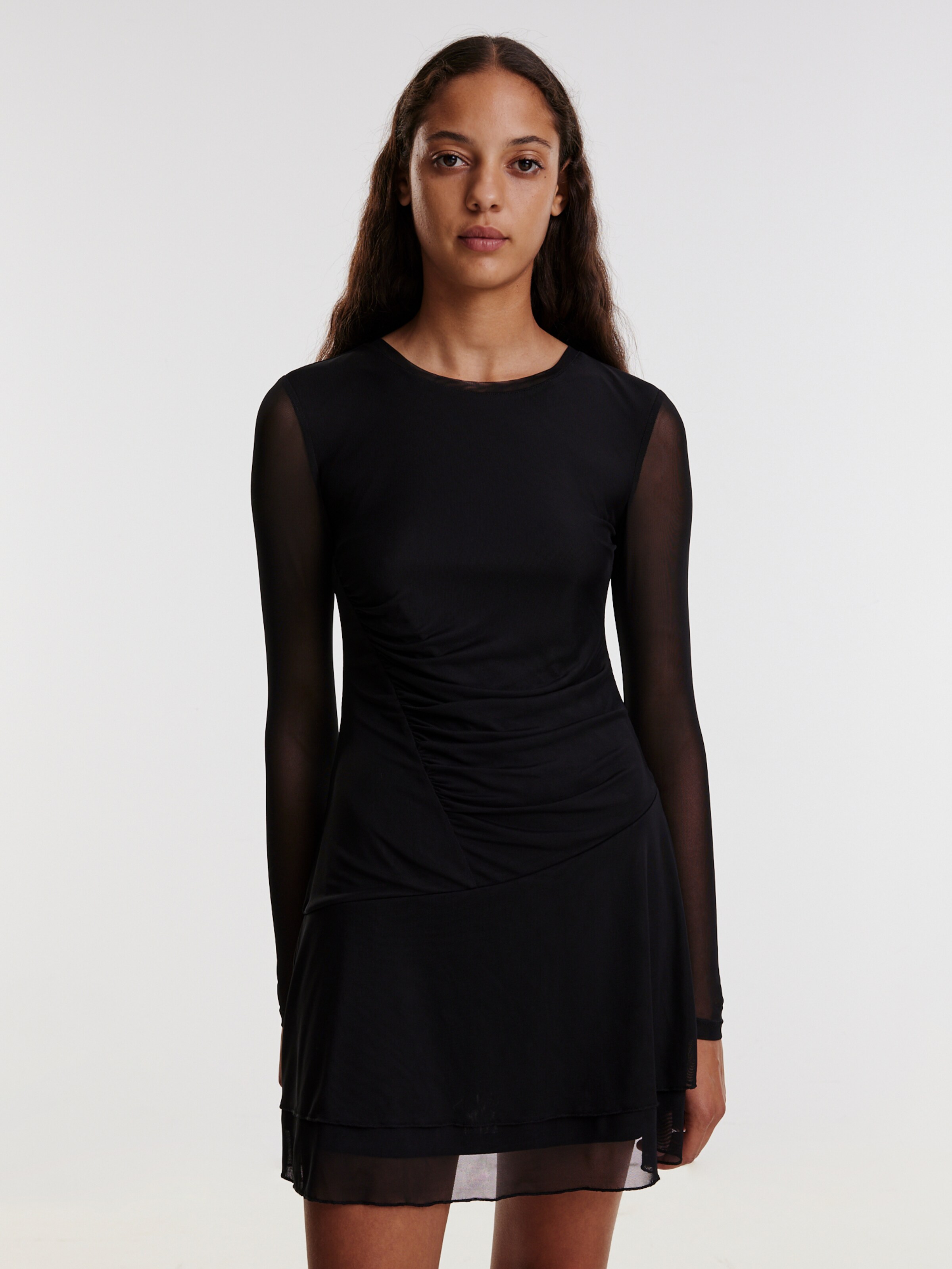 Saint Tropez Stretch Dress black striped pattern business style Fashion Dresses Stretch Dresses 