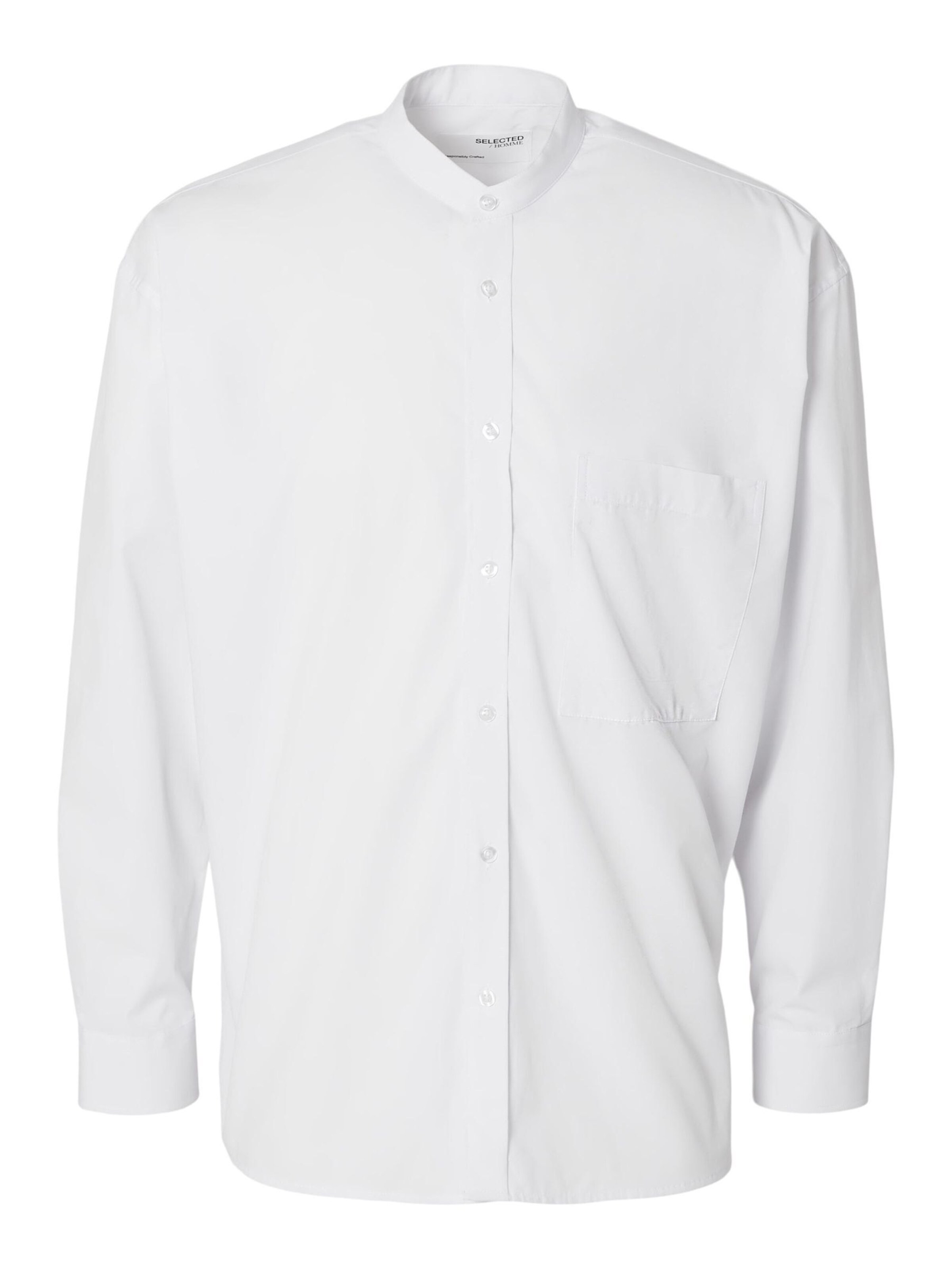 SELECTED Comfort fit Button Up Shirt in White: front