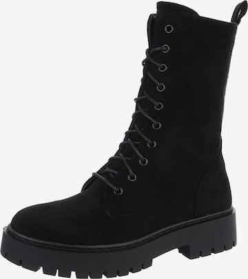 Ital-Design Schnürstiefelette in Schwarz: Vorderseite