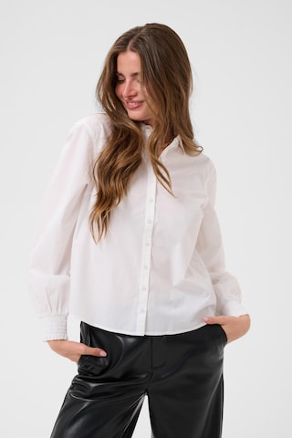 Cream Shirt in Wit: voorkant