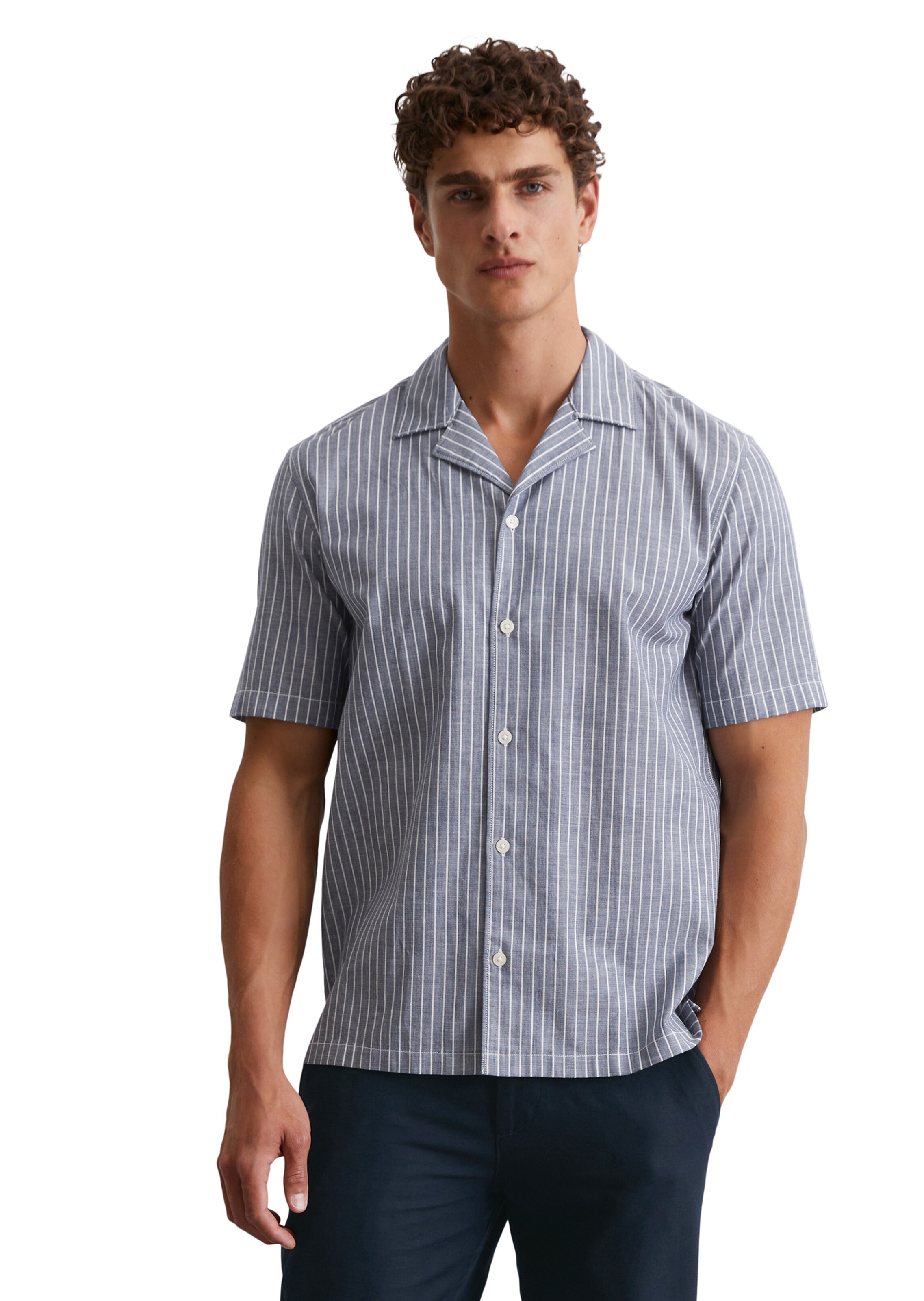 Marc O'Polo Regular fit Overhemd in Blauw: voorkant