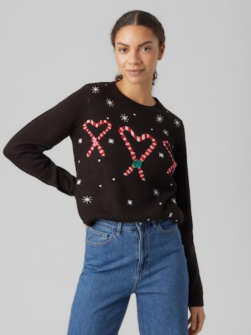 VERO MODA - Pullover 'Candy Heart' em preto: frente