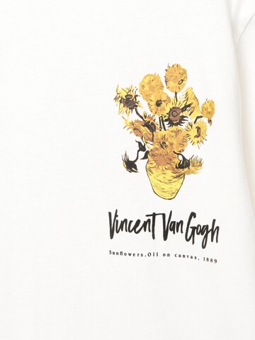 Pull&Bear Bluser & t-shirts 'GIRASOLES' i hvid