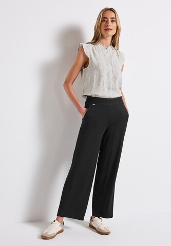 STREET ONE Wide Leg Hose in Schwarz