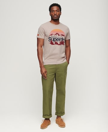 Superdry T-Shirt 'Great Outdoors' in Beige