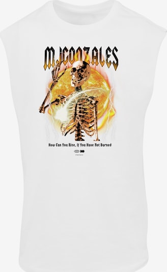 MJ Gonzales T-Shirt en noisette / orange / noir / blanc, Vue avec produit