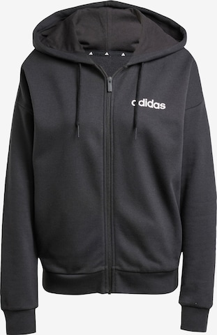 Giacca di felpa sportiva 'Essentials' di ADIDAS SPORTSWEAR in nero: frontale