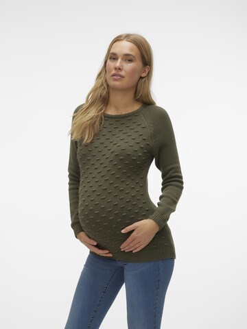 MAMALICIOUS Пуловер 'New Crysta' в зелено
