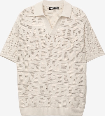 Pull&Bear Neulepaita 'STWD' värissä valkoinen: etupuoli