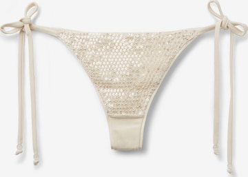 CALZEDONIA Bikini Bottoms 'Sequin Net' in White: front