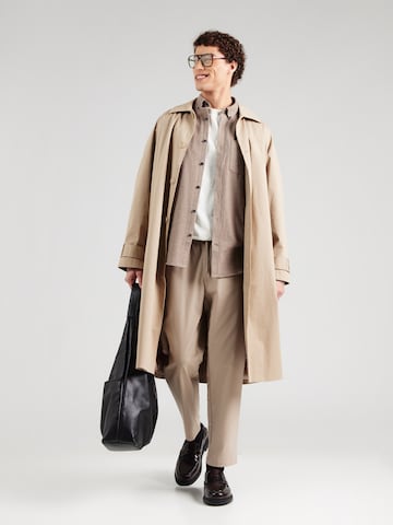 Lindbergh - Ajuste regular Camisa 'Brushed' en marrón