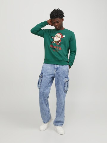 JACK & JONES - Sweatshirt 'X-Mas' em verde