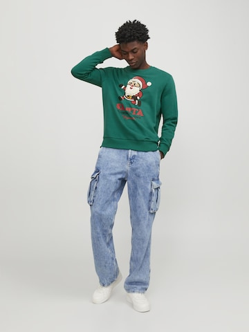 JACK & JONES Majica 'X-Mas' | zelena barva