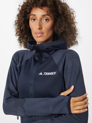 ADIDAS TERREX Athletic Fleece Jacket 'Tech Fleece' in Blue