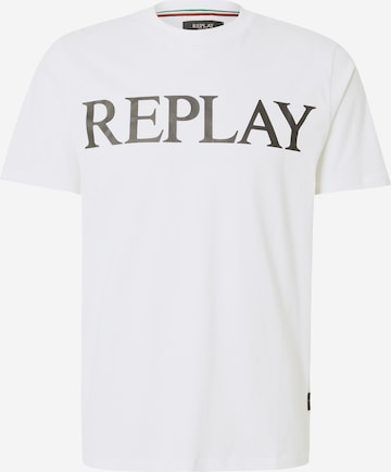 REPLAY Tričko – bílá: přední strana