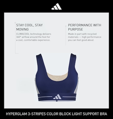 ADIDAS PERFORMANCE Bustier Sport-BH 'Hyperglam' in Blau