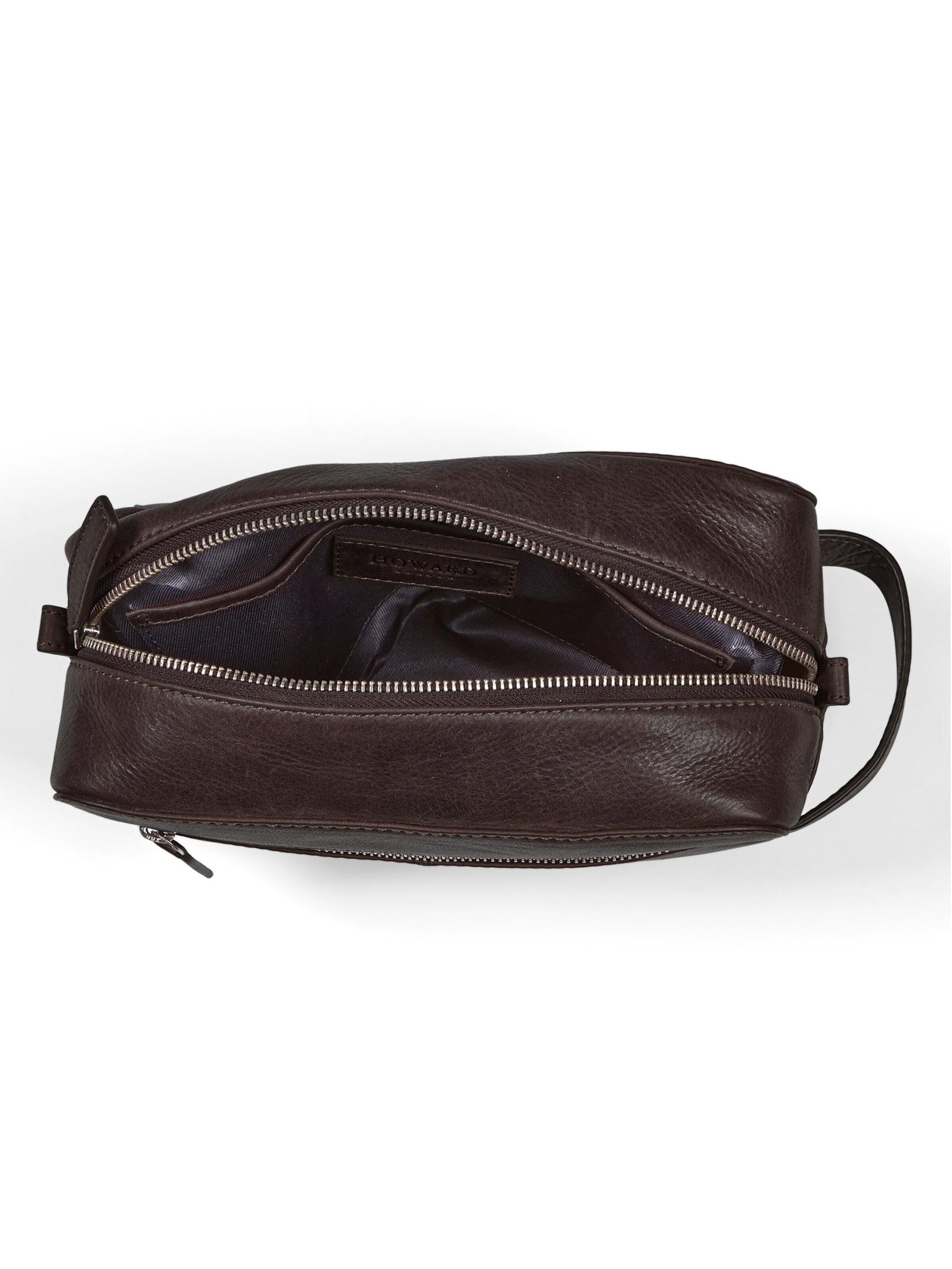 Nécessaire 'Toiletry Bag Ricky Dark Brown' di Howard London in marrone