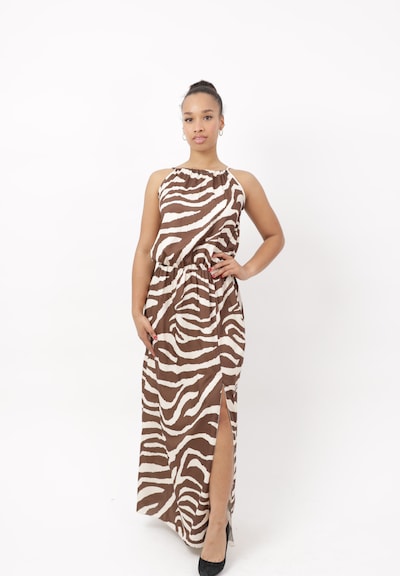 Elara Dress in 40 in Brown / White, Item view