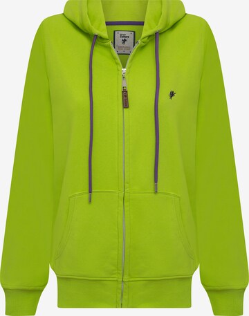 DENIM CULTURE Zip-Up Hoodie 'Arely' in Green: front