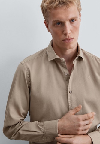 Scalpers Regular fit Overhemd in Bruin: voorkant
