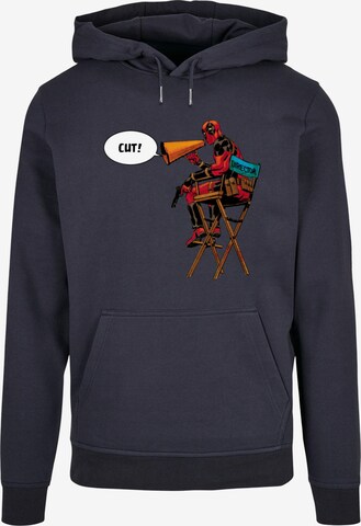 ABSOLUTE CULT Sweatshirt 'Deadpool - Directors Chair' in Blue: front